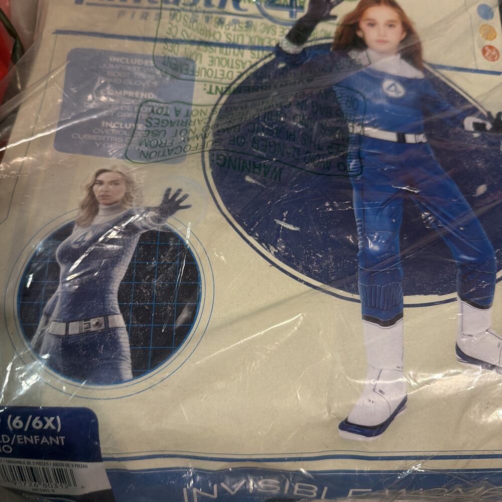 marvel the fantastic 4 invisible woman Girls Small 6X - Picture 3 of 4